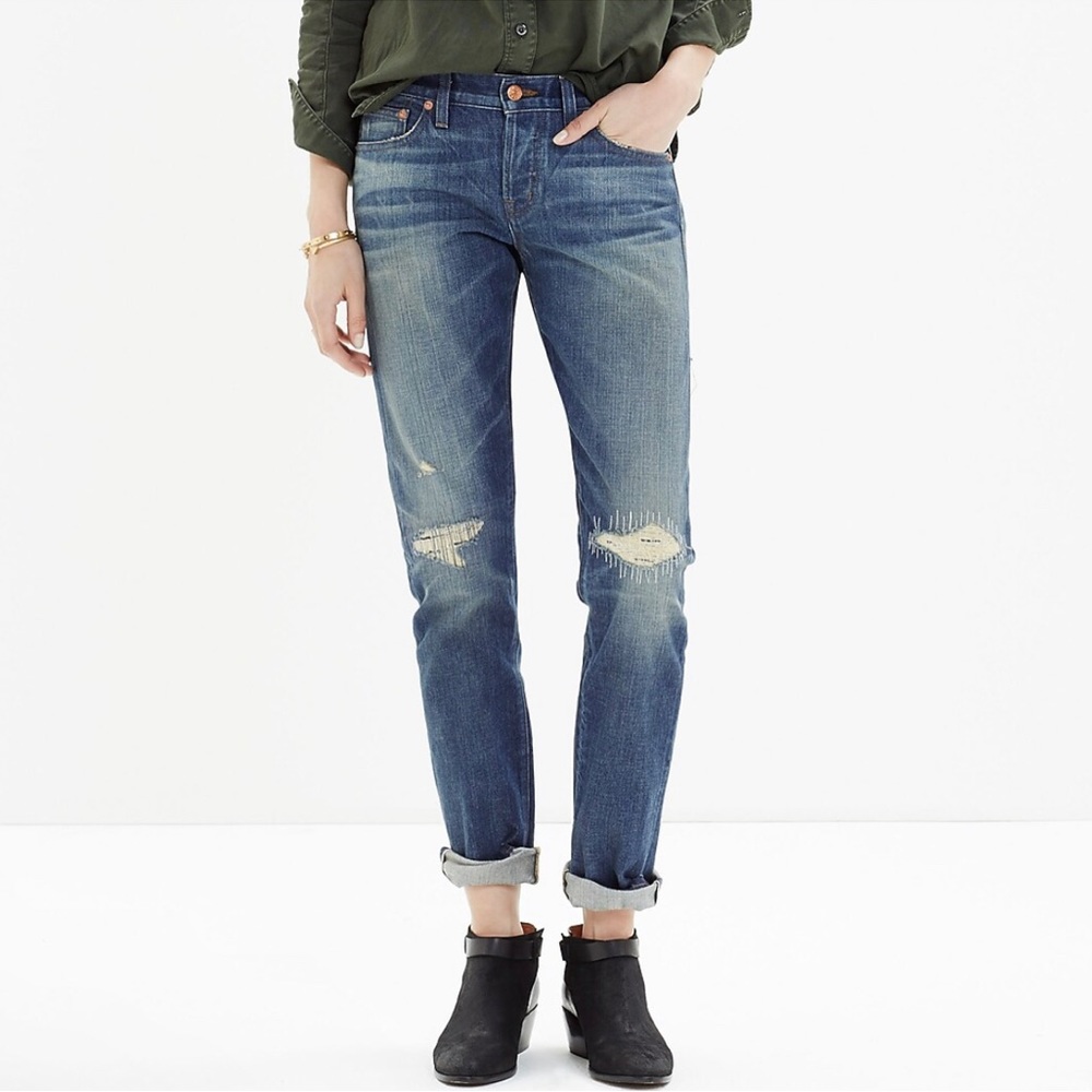 Madewell Rivet & Thread Selvedge Slim Boyjean: Rip and Repair Edition